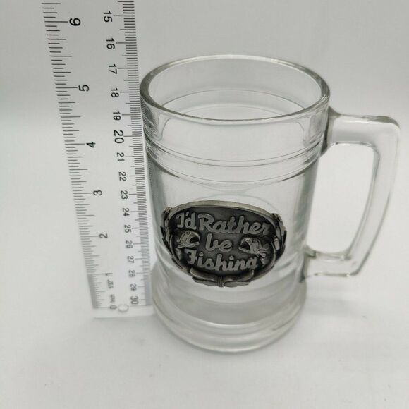 Beer Mug Glass "I'd Rather Be Fishing" Father's Day Gift Birthday Gift Fisherman - Picture 7 of 8